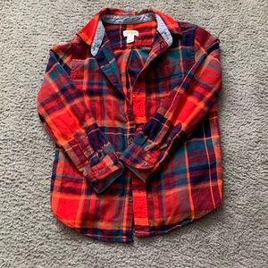 Cat & Jack Red Plaid Button Down Shirt